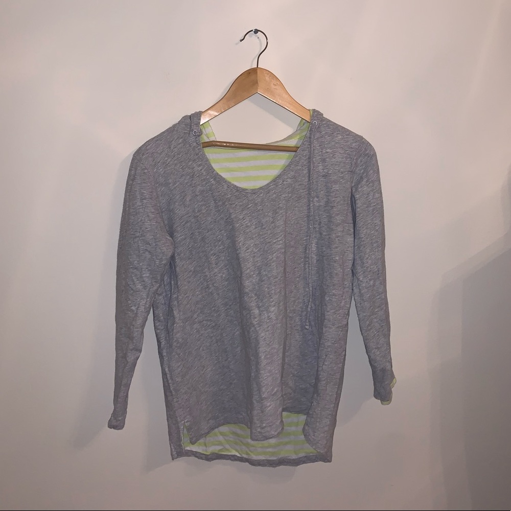 Yellow Striped & Gray Hoodie size S - Picture 3 of 8